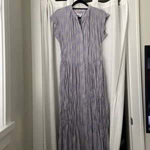 Uniqlo spring dress, lavender and cream